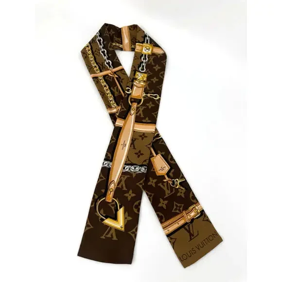 AUTHENTIC Louis Vuitton Bandeau Monogram Confidential M78655 Silk Scarf W/Box - Picture 4 of 9